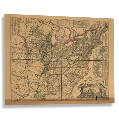Mappa ferroviaria stati - ferroviaria, uniti